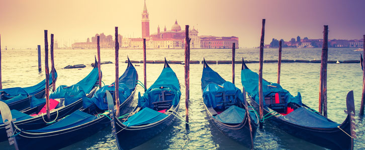 Romantic gondola ride Venice