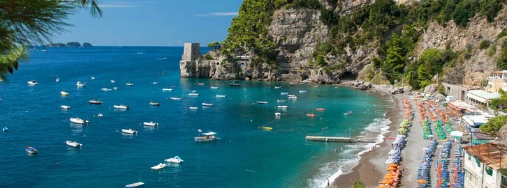 Positano beach on the Amalfi Coast